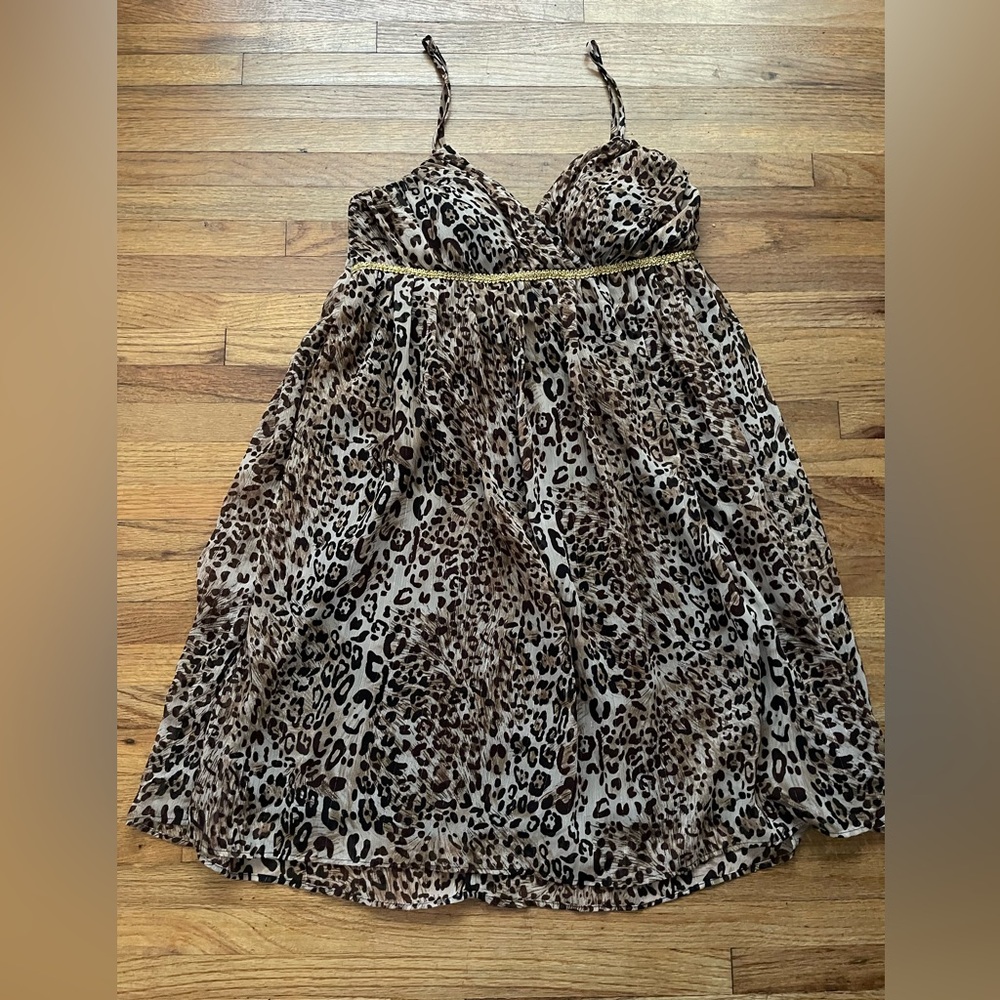 Leopard print baby doll dress Size 3/4